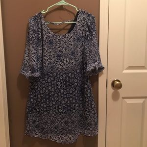 Navy blue and white dress